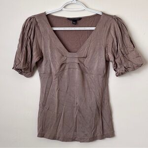 Banana Republic Brown Puff Sleeve Top